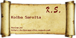 Kolba Sarolta névjegykártya