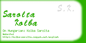 sarolta kolba business card